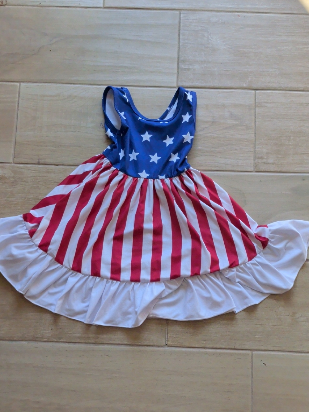 Girlhood Twirl Patriotic American Flag Dress - Stars & Stripes Size 2